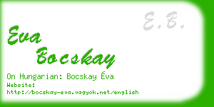 eva bocskay business card