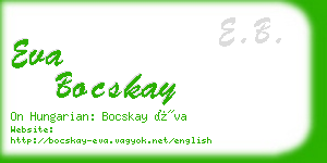 eva bocskay business card